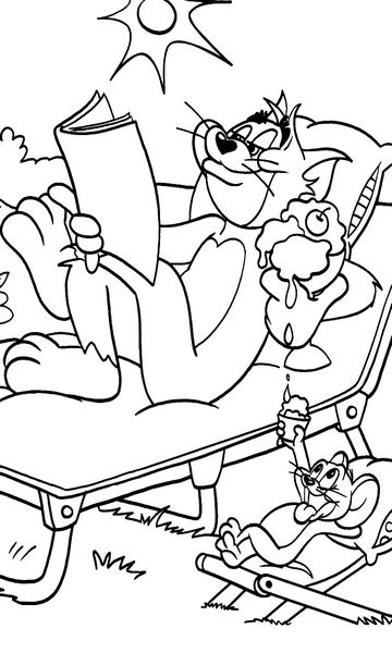 kolorowanka Tom i Jerry malowanka do wydruku z bajki dla dzieci, do pokolorowania kredkami, obrazek nr 18